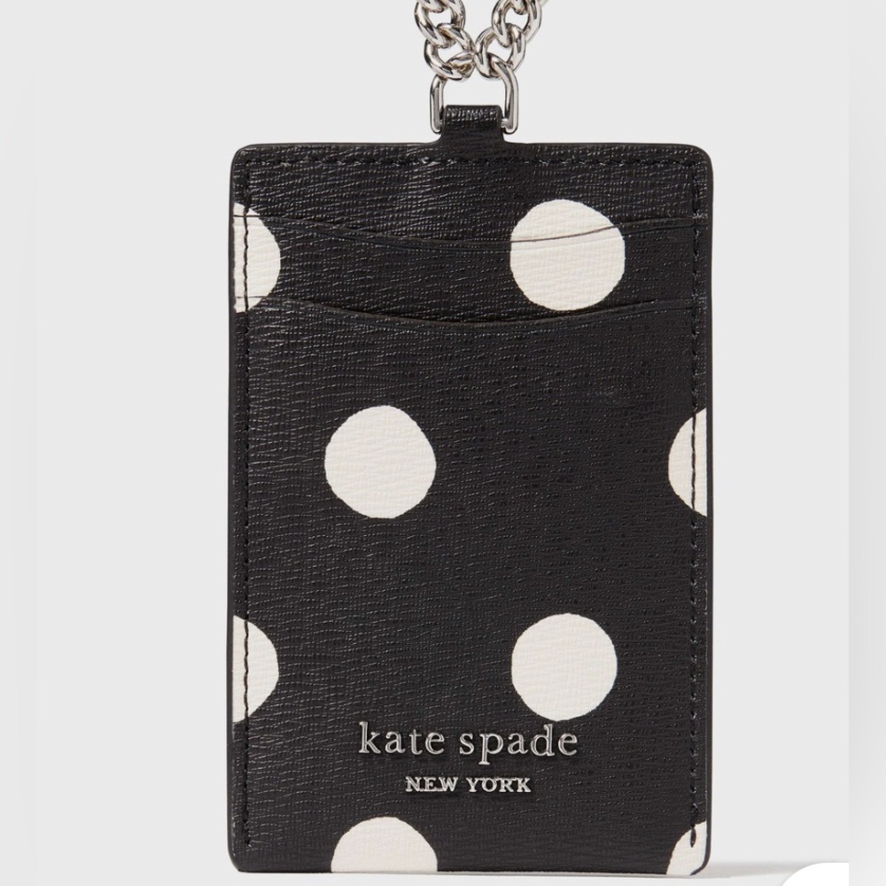 Kate Spade Black and White Polka Dot Card Holder
